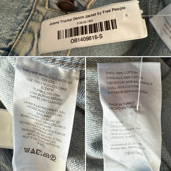 NWT We The Free People Jolene Trucker Denim Jean Jacket in Tennessee River S - Picture 15 of 16